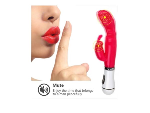Vibrador RECARREGÁVEL 8 modos de vibração Formato de Coelho Ponto G com Estimulador de Clitoris ZDB-45B